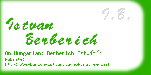 istvan berberich business card